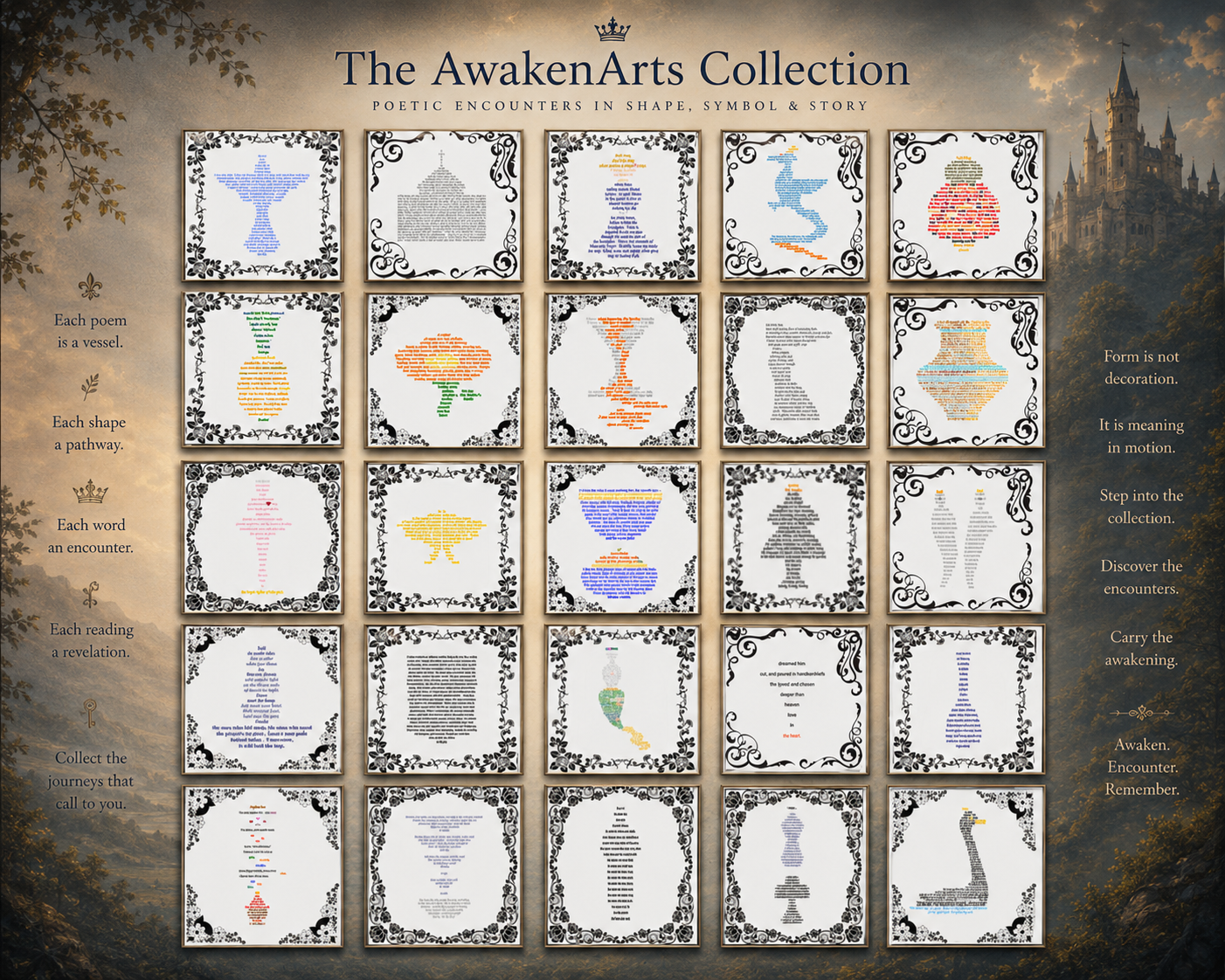 The AwakenArts Collection — poetic encounters in shape, symbol and story