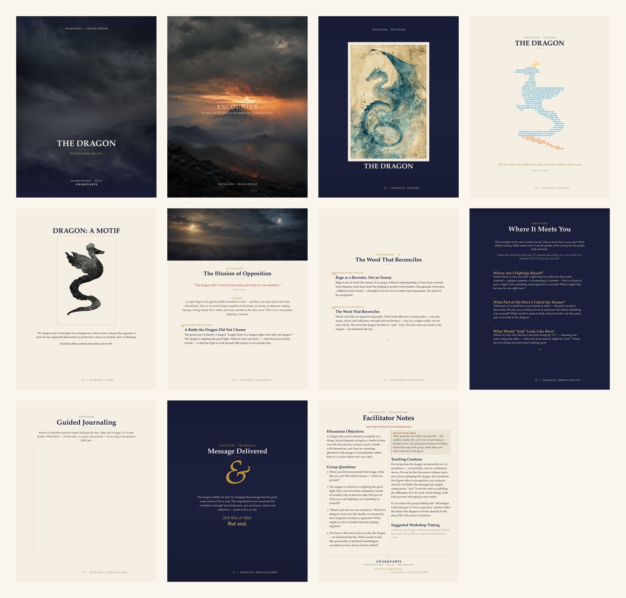 Contact sheet preview of all eleven pages of The Dragon Figure Edition