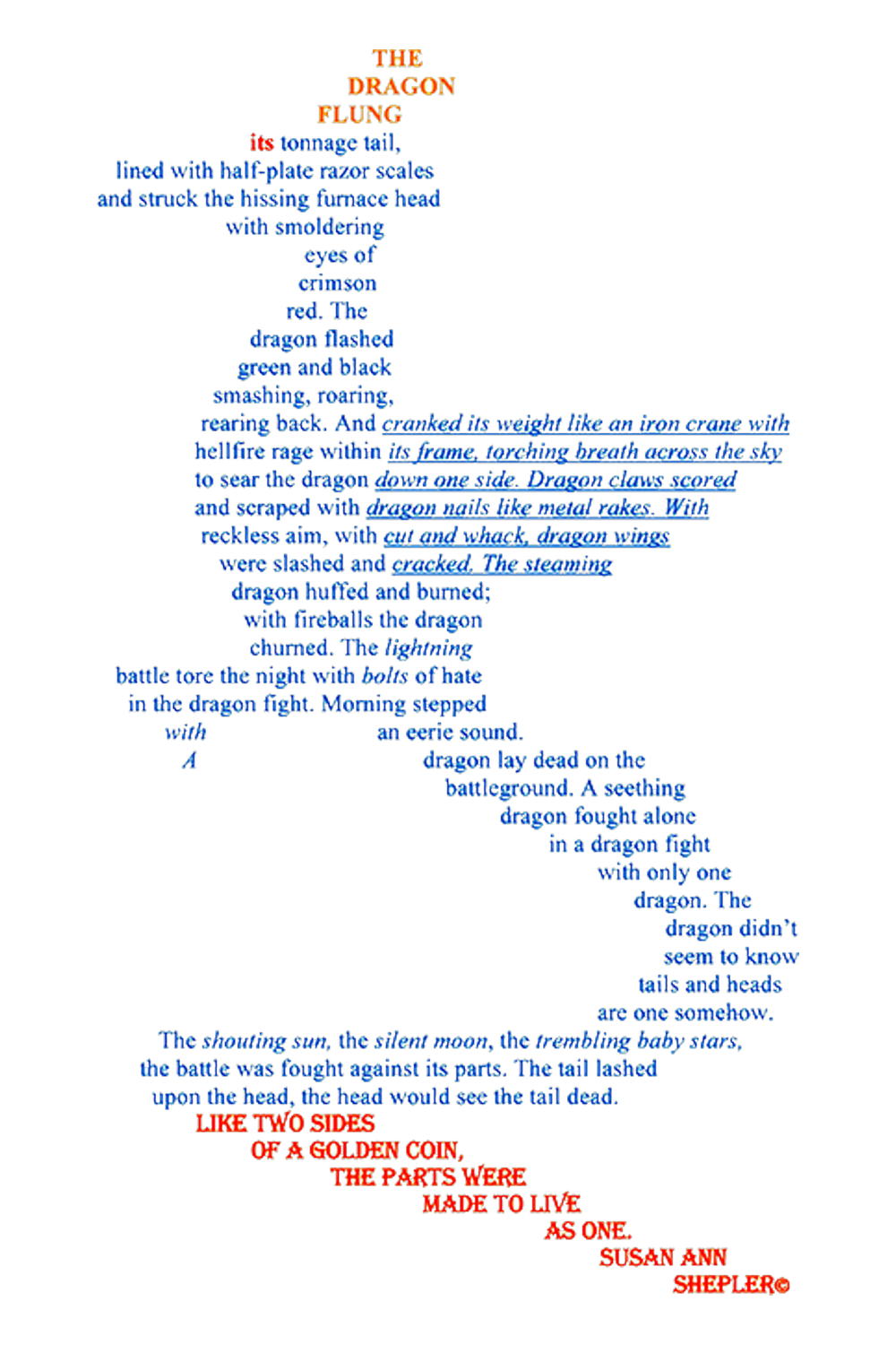 The Dragon — a glimpse of the concrete-poetry form behind the figure