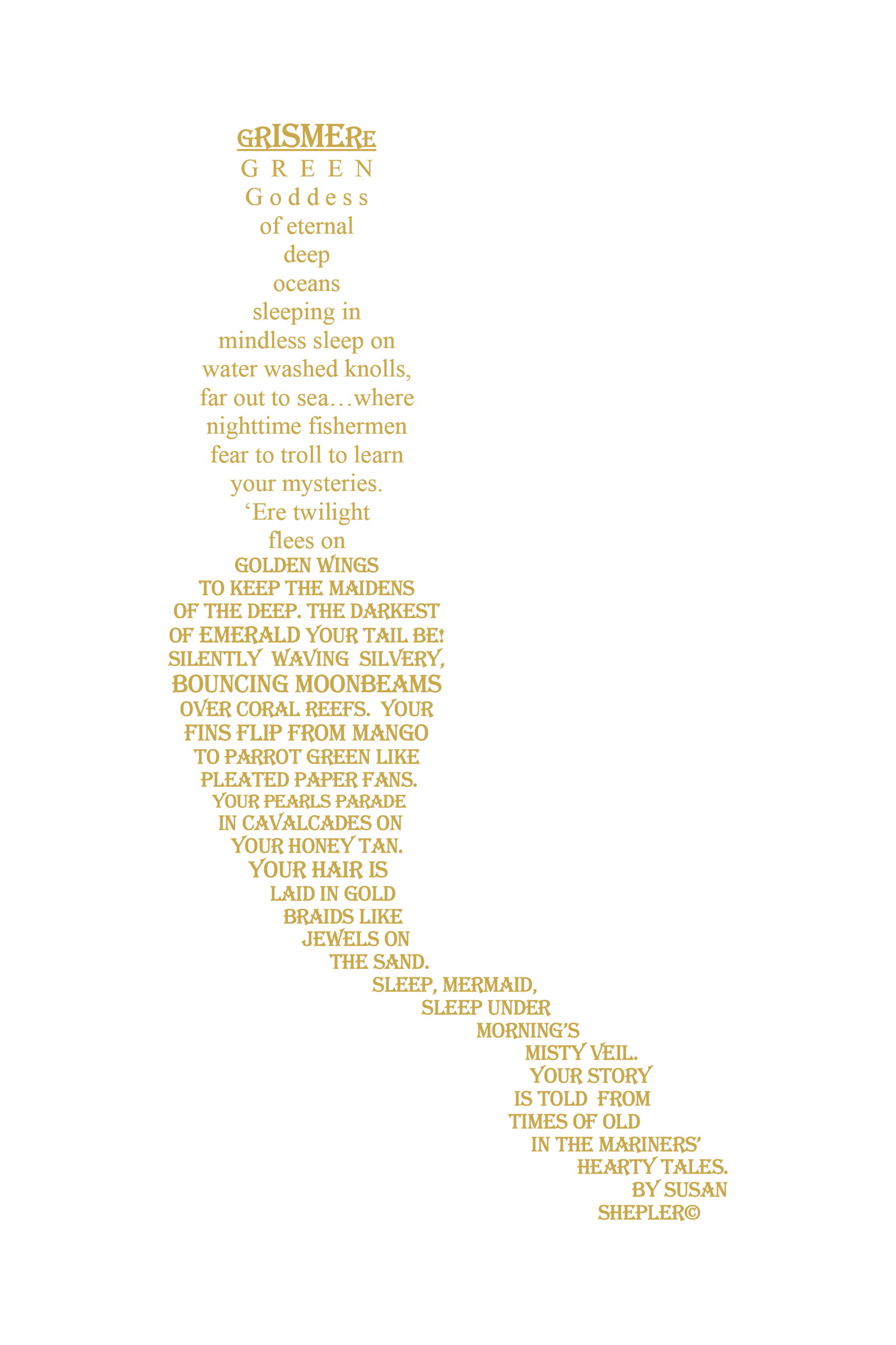 Mermaid Grismere — concrete-poetry form